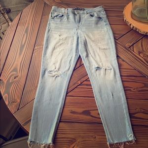 Express Distressed High-rise Skinny Ankle Legging